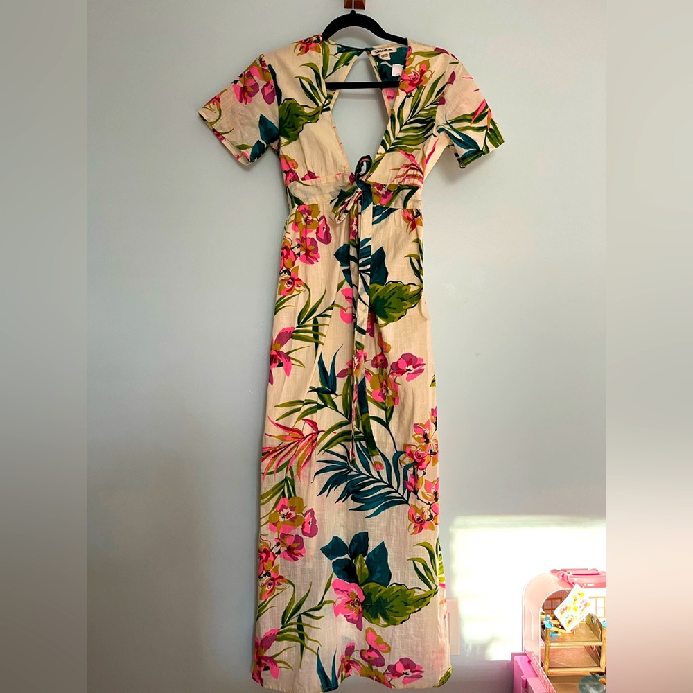 Women's Billabong Floral Open Back Dress size S